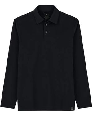 BOGGI Poloshirt Van Katoen En Zijde-Jersey - Zwart