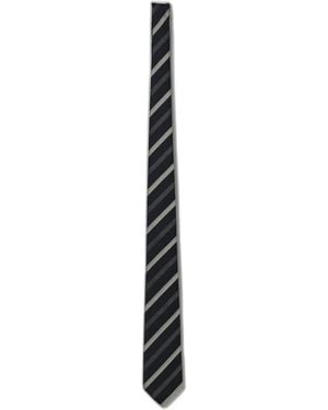 Emporio Armani Jacquard-Stripe Silk Tie - White