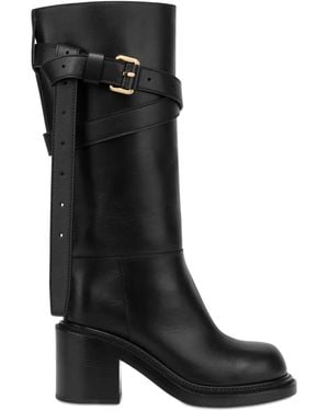Moschino レザー バイカーブーツ - ブラック