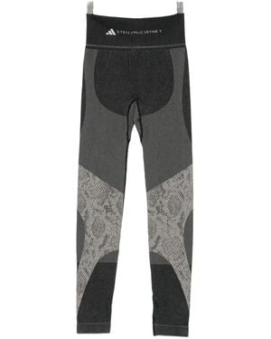 adidas By Stella McCartney Snake-Print Paneled Pants - Gray