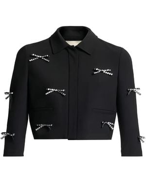 Elie Saab Cropped-Jacke mit Schleife - Schwarz