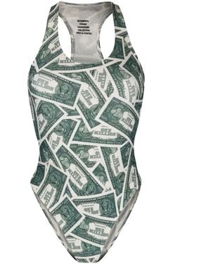 Vetements Million Dollar Print One-Piece Swimsuit - Green