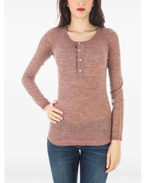 Fred Perry Henley-Neck Top - Red