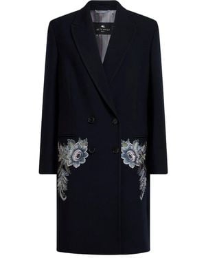 Etro Doppelreihiger Mantel - Blau