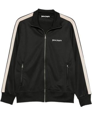 Palm Angels Embroidered-Logo Zip-Up Sweatshirt - Zwart