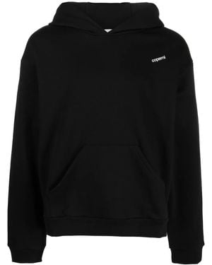 Coperni Logo-Print Jersey Hoodie - Black