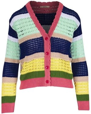 ODEEH Gestreifter Cardigan - Blau