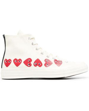 COMME DES GARÇONS PLAY Chuck 70 Hi "Multi Hearts" Trainers - Pink