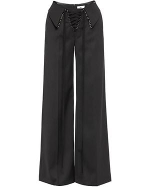 Nissa Drawstring-Detail Pants - Black