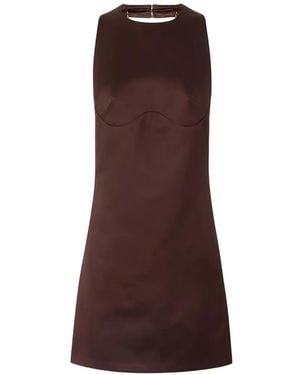 Elisabetta Franchi Halterneck Chain-Link Mini Dress - Brown