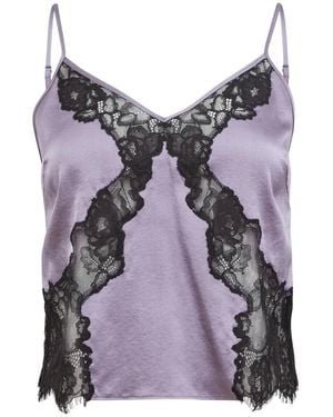 Fleur du Mal Juliet Lace-Detail Top - Purple