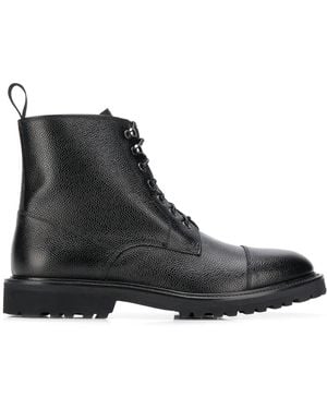SCAROSSO Jackie Grain Ankle Boots - Black