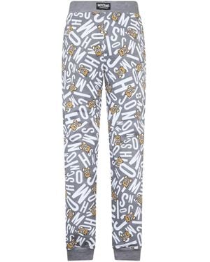 Moschino Logo-Print Teddy Bear Track Trousers - White
