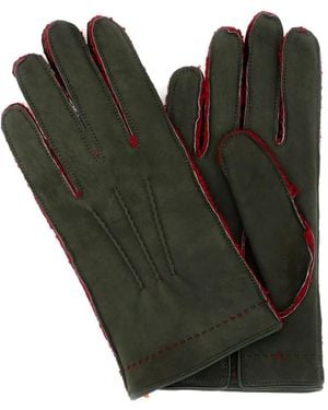 Mario Portolano Guantes Con Ribete De Costuras - Verde