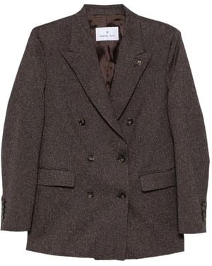 Manuel Ritz Double-Breasted Jacket - Brown