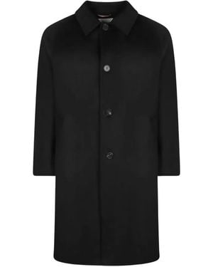 Amaranto Single-Breasted Wool-Blend Coat - Black
