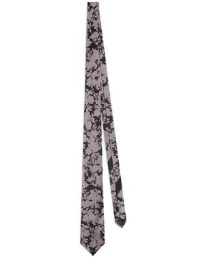 Dries Van Noten Printed Silk Tie - White