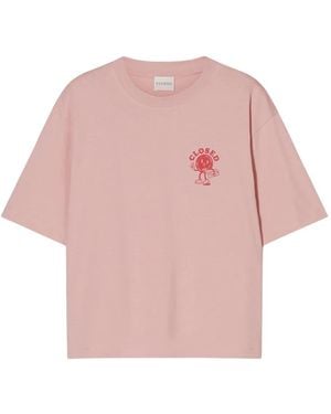 Closed Camiseta de algodón con estampado gráfico - Rosa