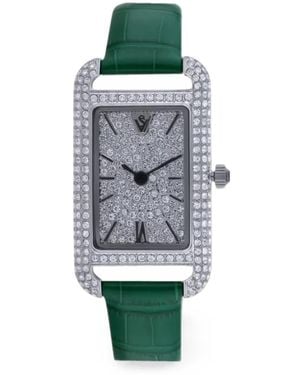 Christian Van Sant Opaline Crystal-Embellished 36Mm Watch - Green