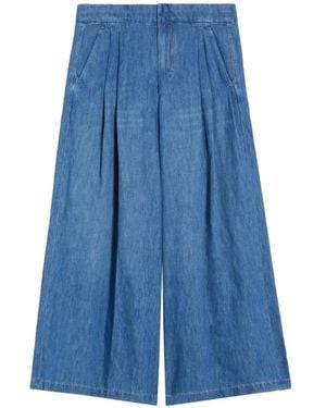 Max Mara Cropped Wide-Leg Jeans - Blue