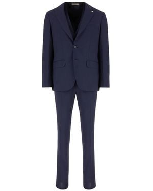 Corneliani Set de traje a rayas diplomáticas - Azul