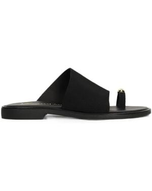 NICOLAS LAINAS Embellished Toe-Strap Sandals - Black