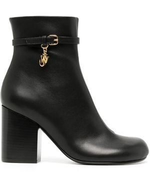 JW Anderson 80Mm Logo-Charm Leather Boots - Black