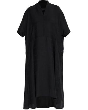 Balenciaga Robe Mi-Longue À Plaque Logo - Noir
