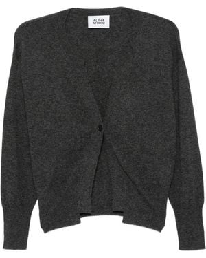 Alpha Studio Long-Sleeve Cardigan - Black
