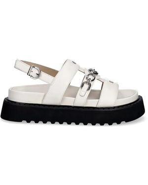 Pinko Chain-Link Chunky-Sole Sandals - White