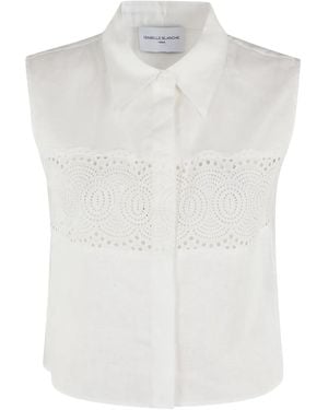 Isabelle Blanche Linen Shirt - ホワイト