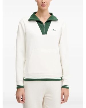 Lacoste Zip Mock-Neck Jumper - White