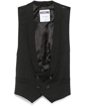 Moschino Scoop-Neck Waistcoat - Black