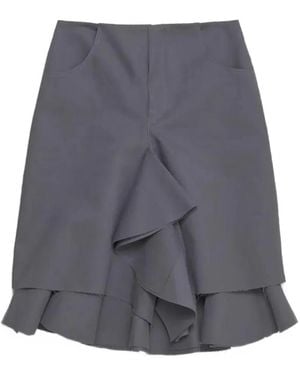 FIDAN NOVRUZOVA Evi Ruffled Frayed Skirt - Grey