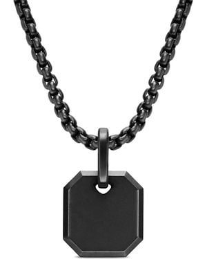 David Yurman Titanium Octagonal Amulet Pendant - Black