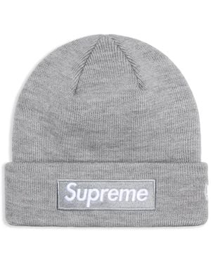 Supreme X New Era Box Logo Beanie - Gray