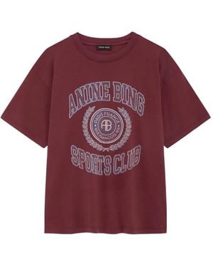 Anine Bing Cade Collegiate T-Shirt - Red