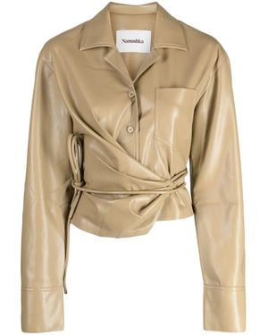 Nanushka Merano Cropped Shirt - Natural