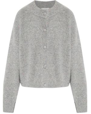FRAME Long-Sleeve Cashmere Cardigan - Grey