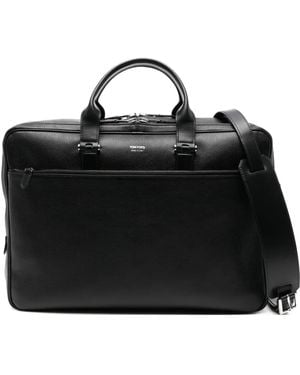 Tom Ford レザー ビジネスバッグ - ブラック