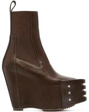 Rick Owens カーキ Porterville Grilled ウェッジ ビートル チェルシーブーツ - ブラウン