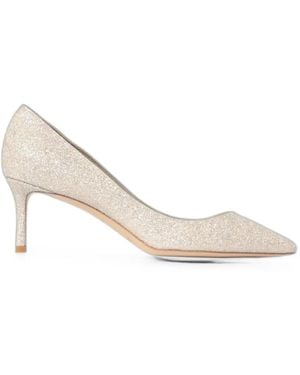 Jimmy Choo Romy Glitter Court Shoes - Natural