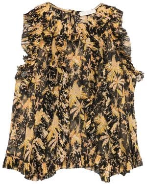 Ulla Johnson Sabra Floral-Print Ruffled Top - Black