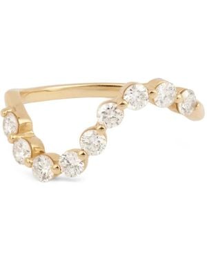 PERSÉE Anello Wave Dome Con Diamante - Metallizzato