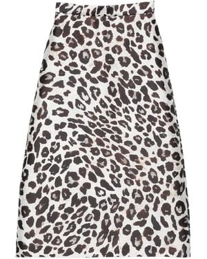 Lunatica Milano Leopard-Print Maxi Skirt - White