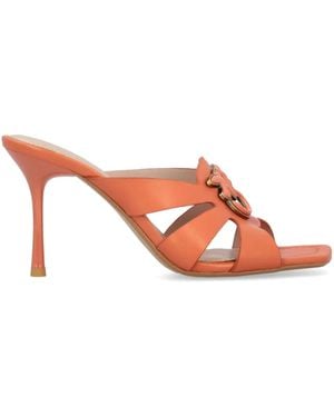 Pinko Love Birds-Plaque Sandals - Pink