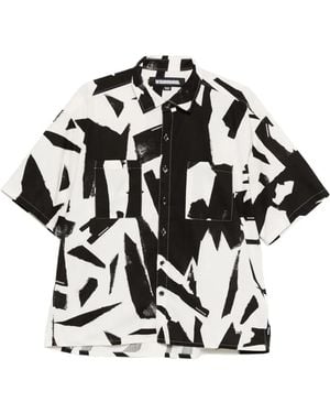 Neighborhood Abstract-Print Shirt - Black
