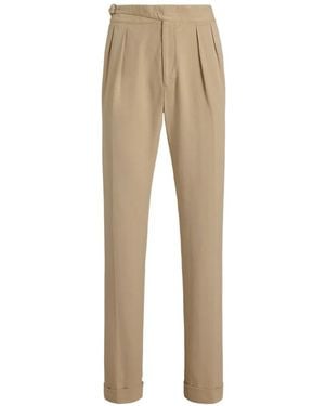 Ralph Lauren Double-Pleated Trousers - Natural