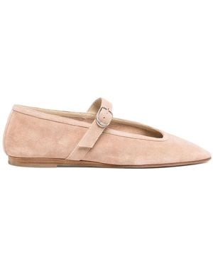 Le Monde Beryl Suede Mary Jane Ballerina Shoes - Pink