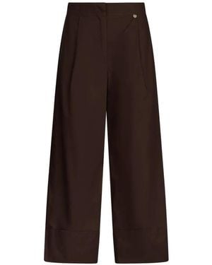 Liu Jo Flared Poplin Trousers - Brown